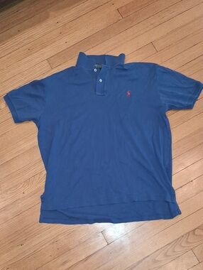 Polo by Ralph Lauren Blue Short-Sleeve Polo with Red Logo